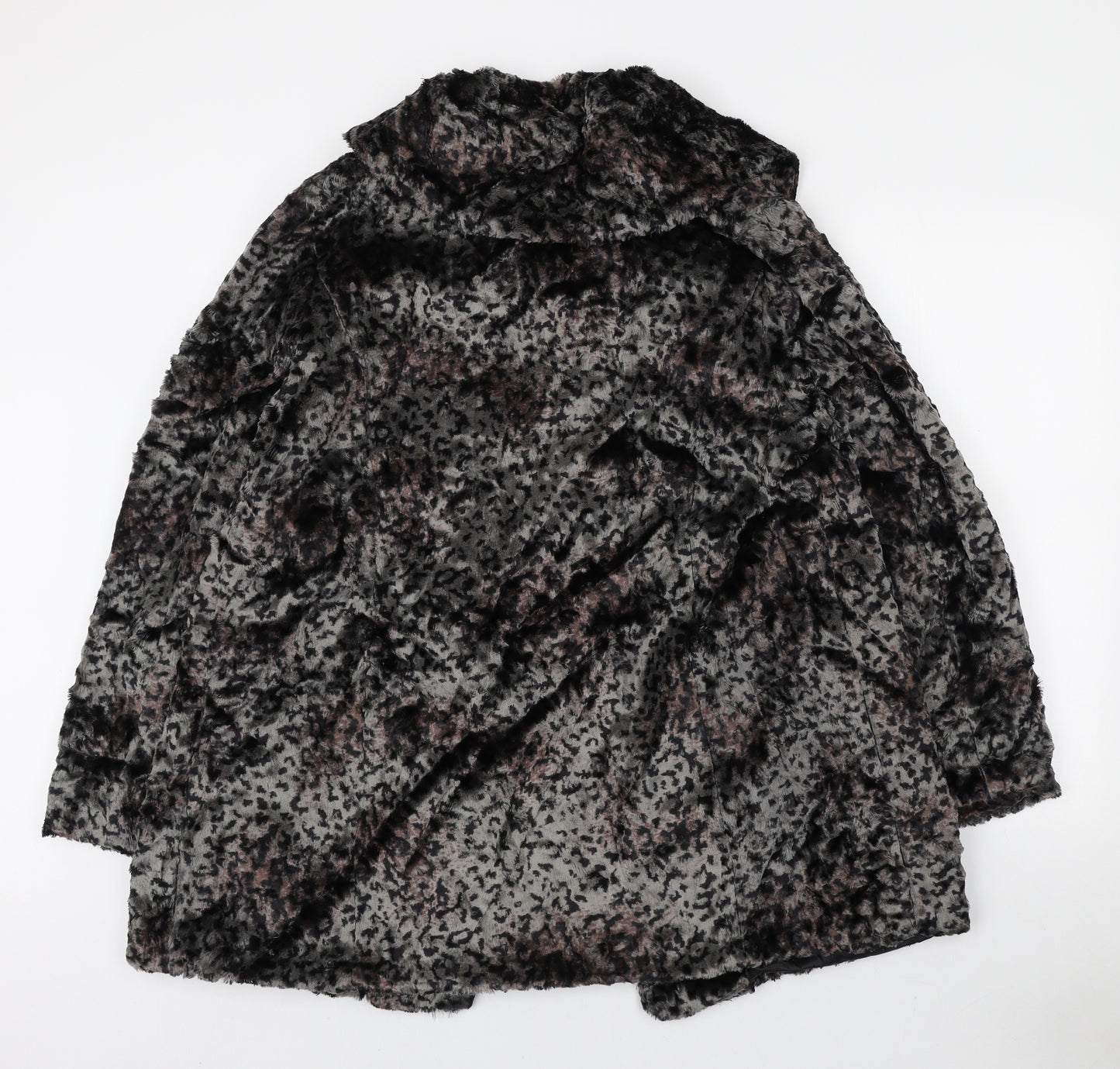 Per Una Womens Multicoloured Animal Print Pea Coat Coat Size L Button