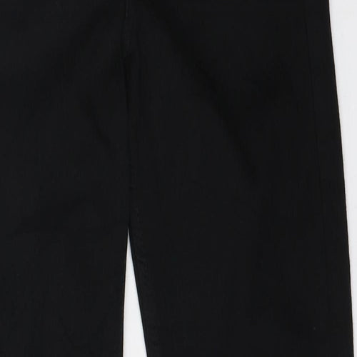 Topshop Womens Black Polyester Skinny Jeans Size 26 in L32 in Regular Zip - Distressed hem