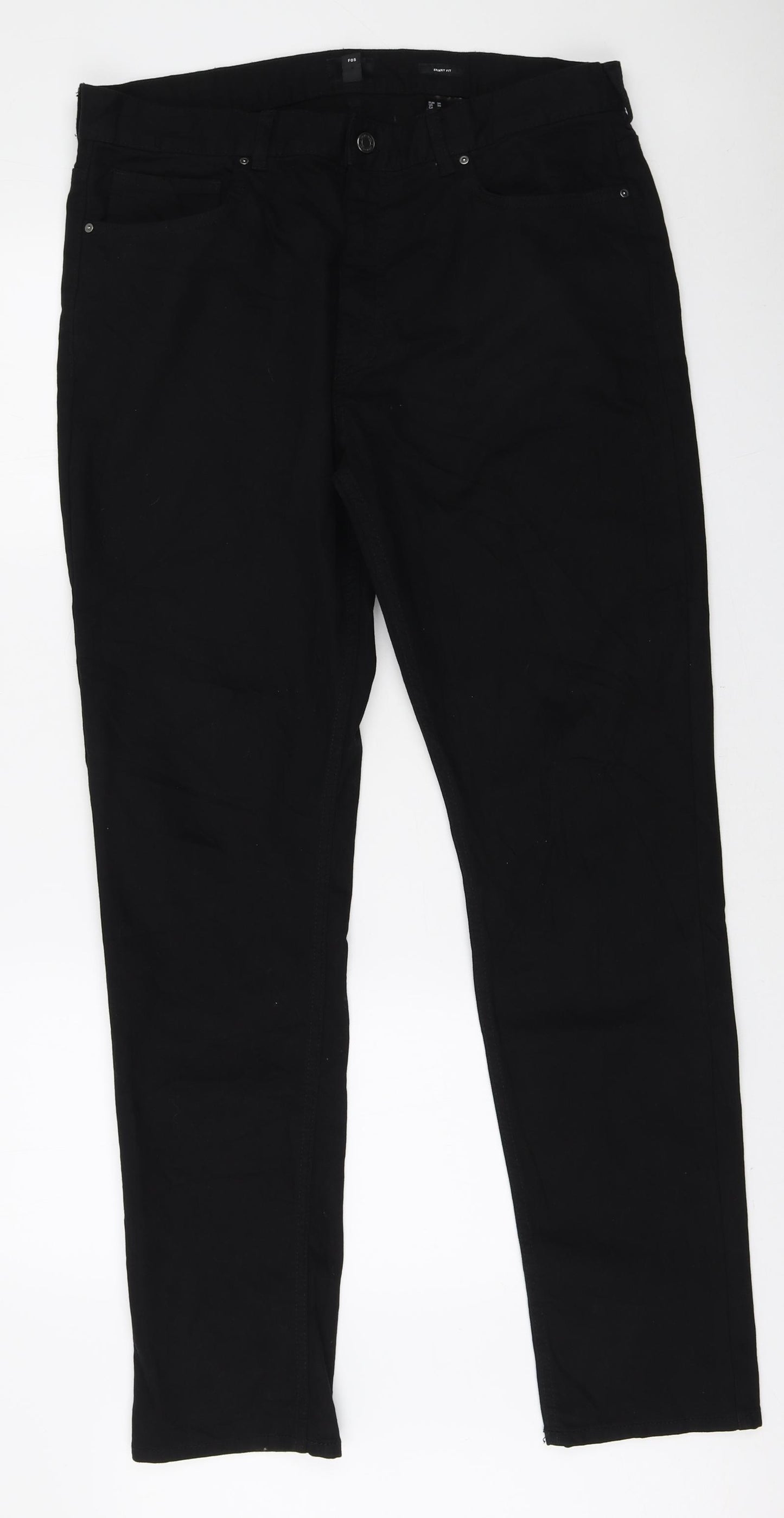 H&M Mens Black Cotton Skinny Jeans Size 36 in L31 in Regular Zip