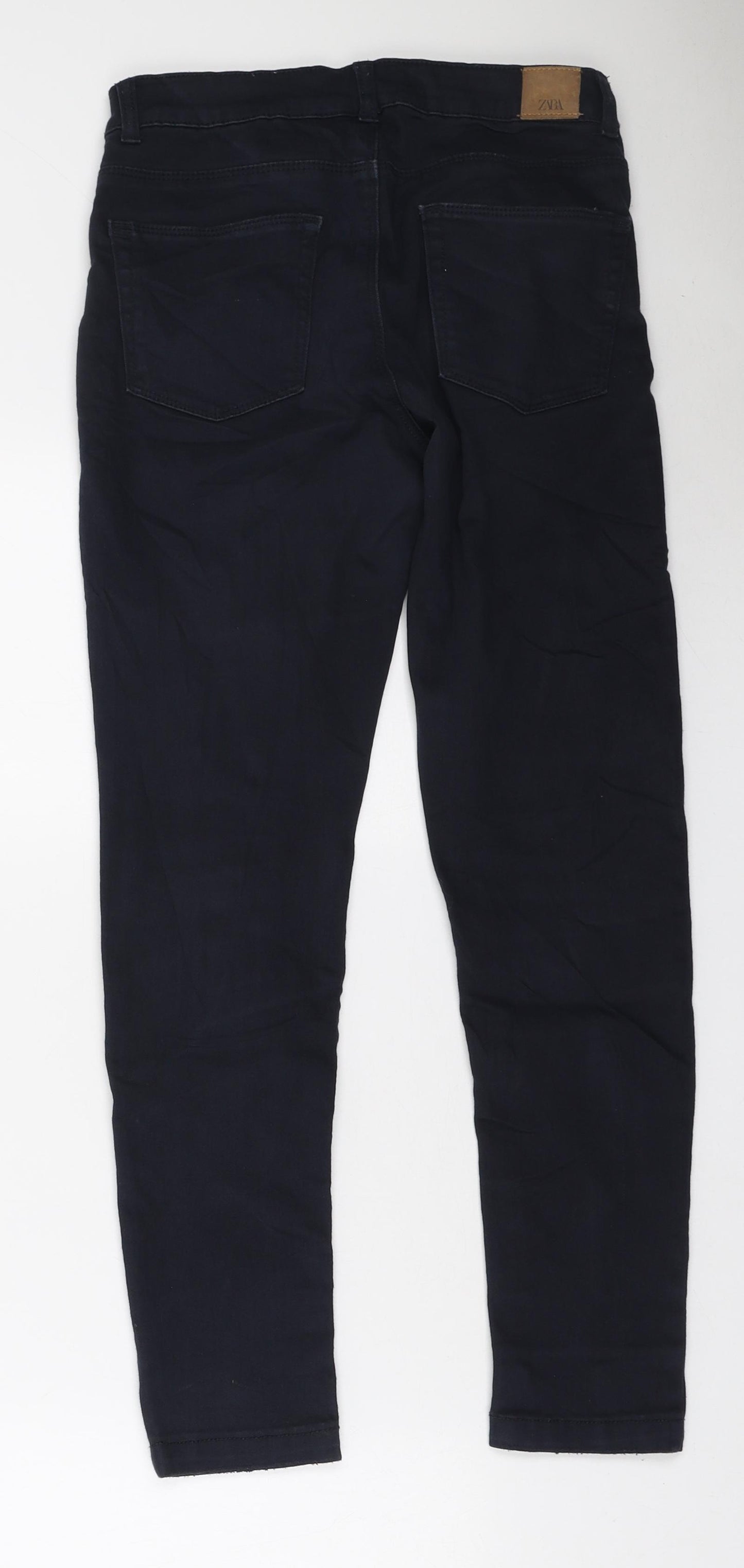 Zara Boys Blue Cotton Skinny Jeans Size 11-12 Years Regular Zip