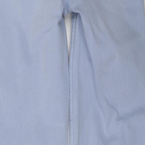 Marks and Spencer Womens Blue Polyester Cropped Jeans Size 6 L25 in Regular Zip