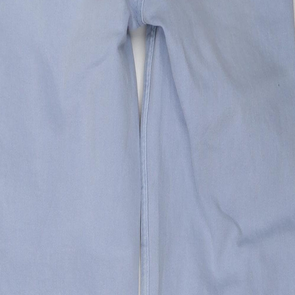 Marks and Spencer Womens Blue Polyester Cropped Jeans Size 6 L25 in Regular Zip