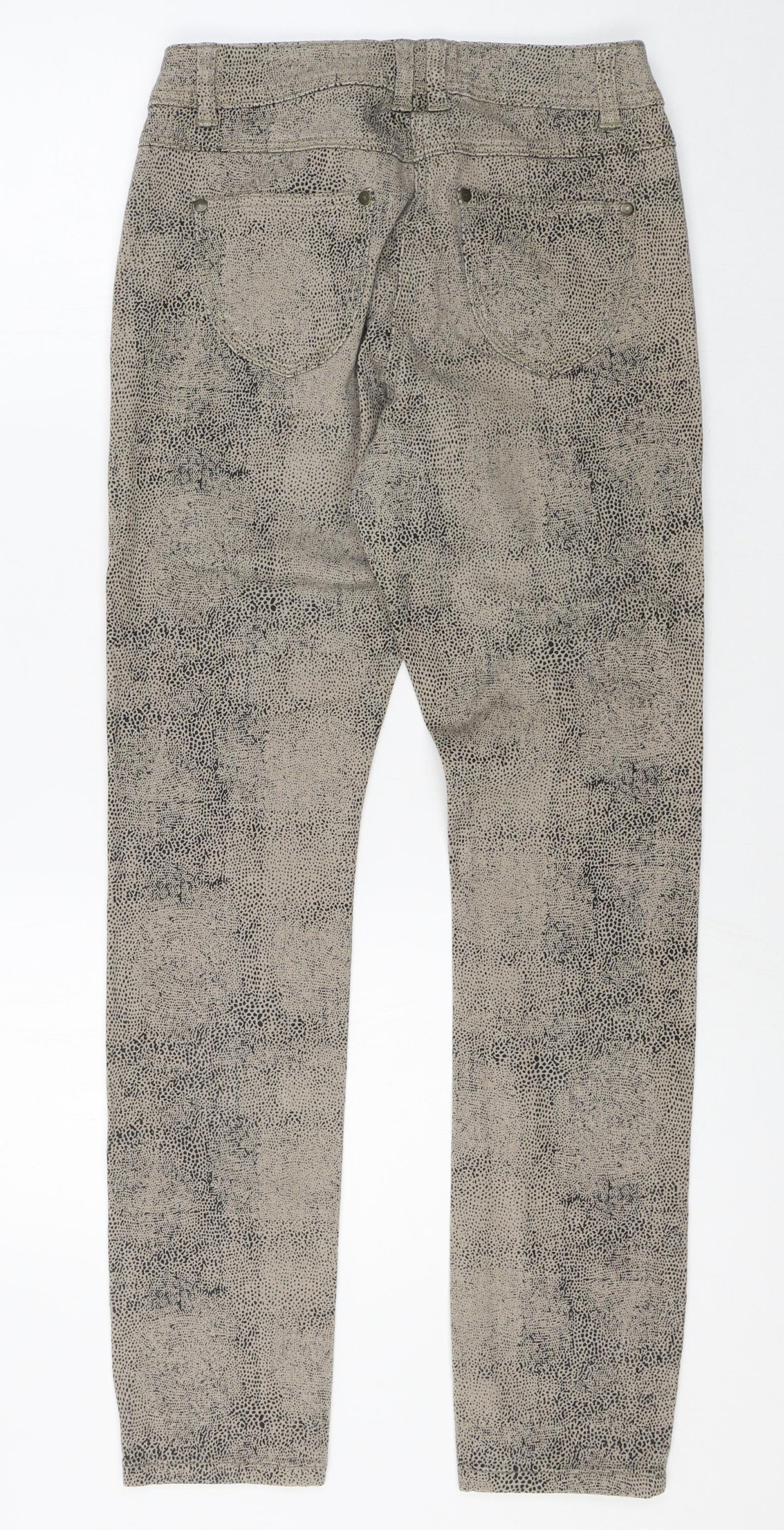 George Womens Beige Animal Print Cotton Skinny Jeans Size 12 L29 in Slim Zip