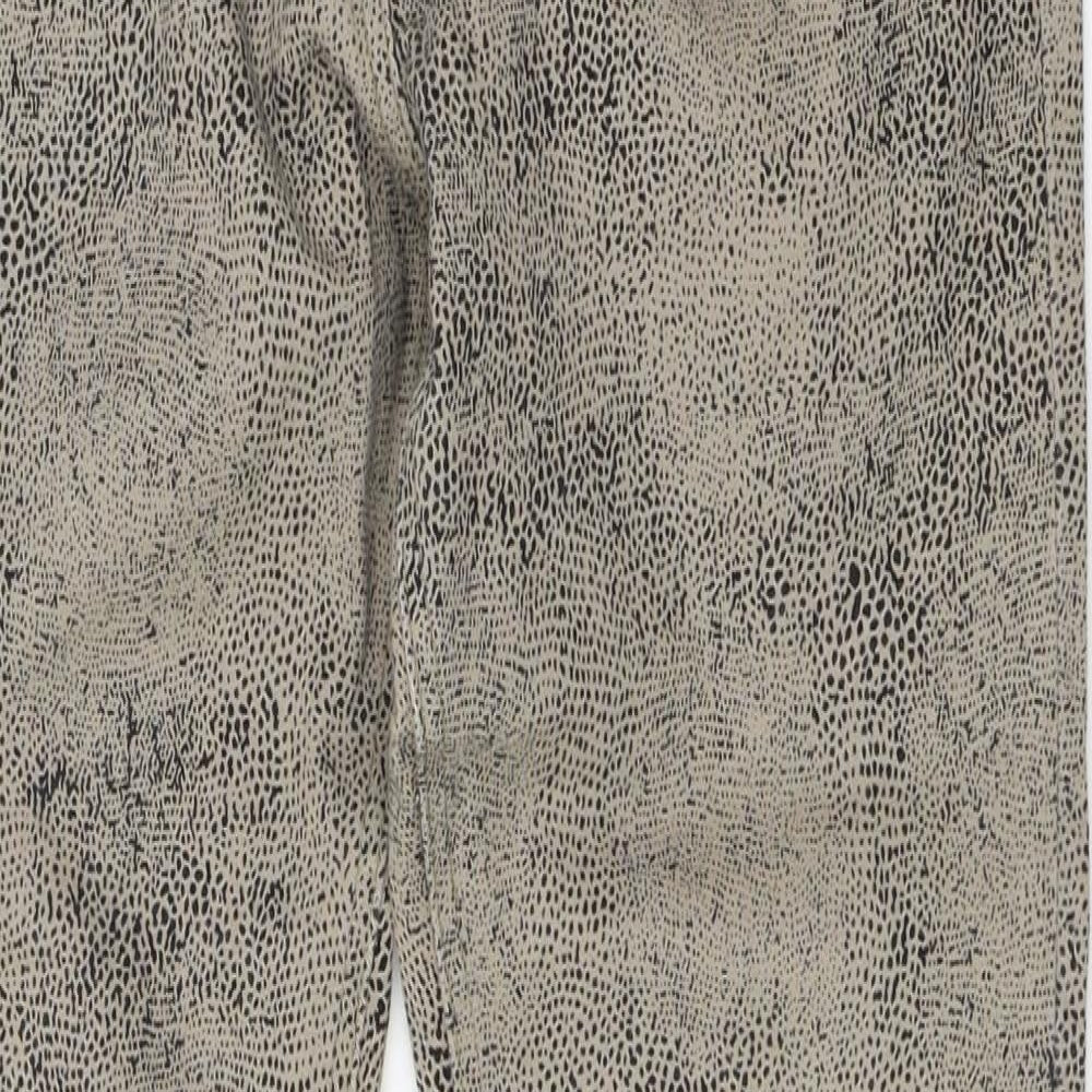 George Womens Beige Animal Print Cotton Skinny Jeans Size 12 L29 in Slim Zip