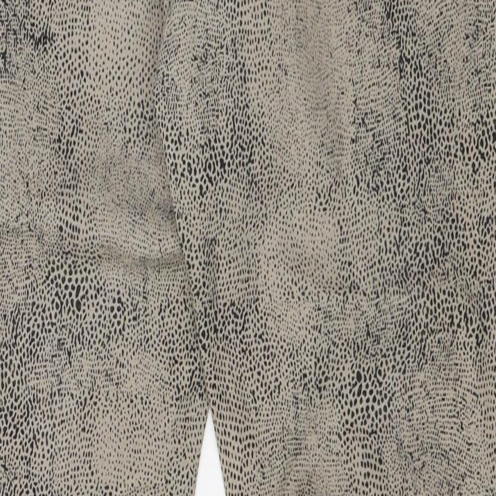 George Womens Beige Animal Print Cotton Skinny Jeans Size 12 L29 in Slim Zip