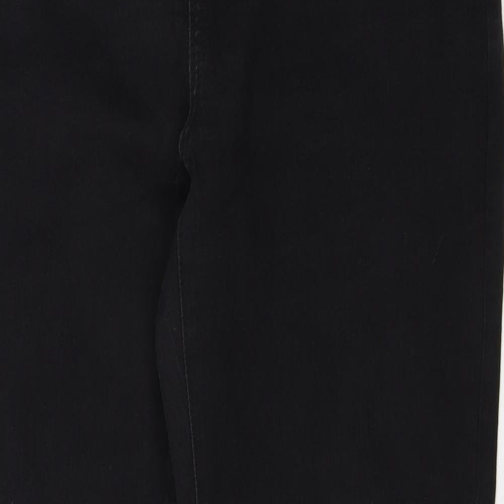 TU Womens Black Cotton Straight Jeans Size 14 L31 in Regular Zip