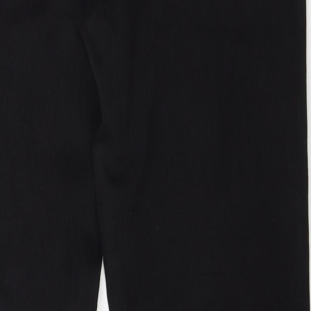 TU Womens Black Cotton Straight Jeans Size 14 L31 in Regular Zip