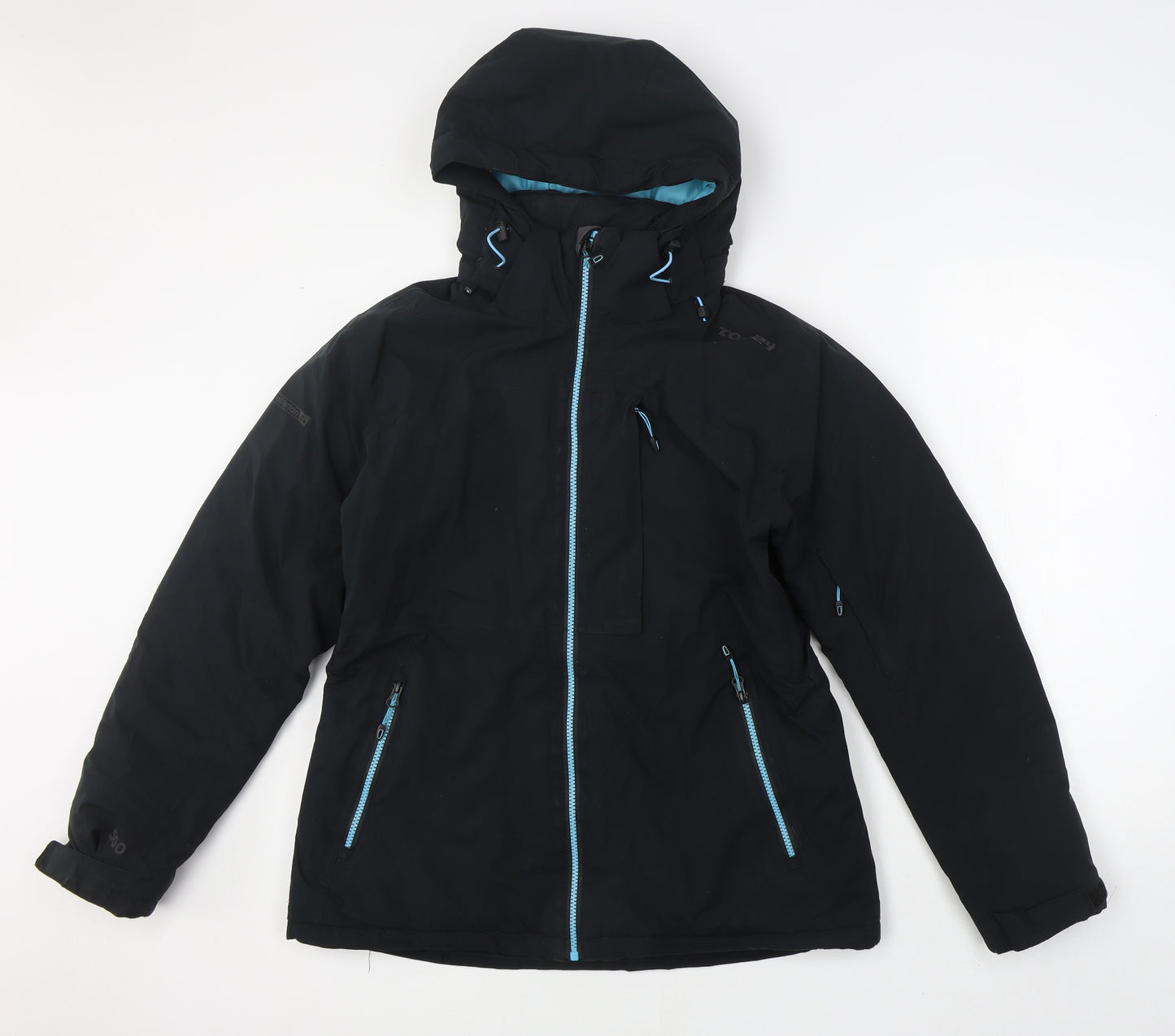 Allterrain Womens Black Ski Jacket Coat Size 12 Zip - Skiing