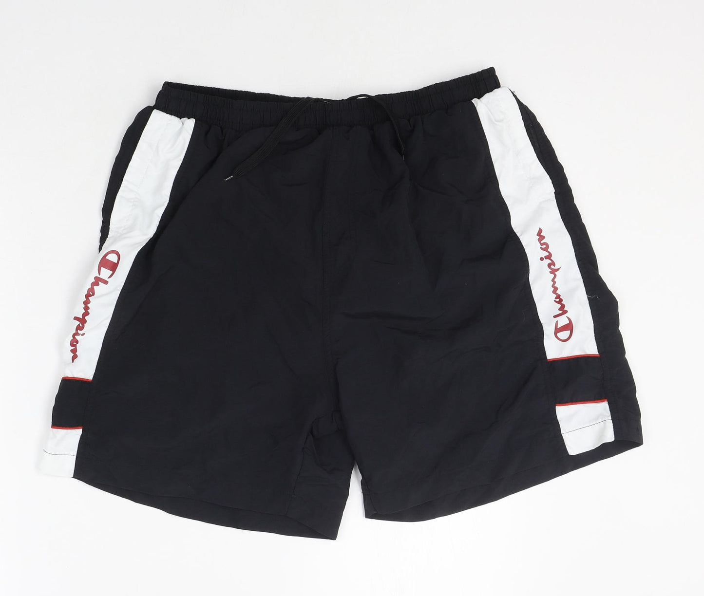Champion Mens Black 100% Nylon Athletic Shorts Size XL Regular Drawstring - Swimming shorts