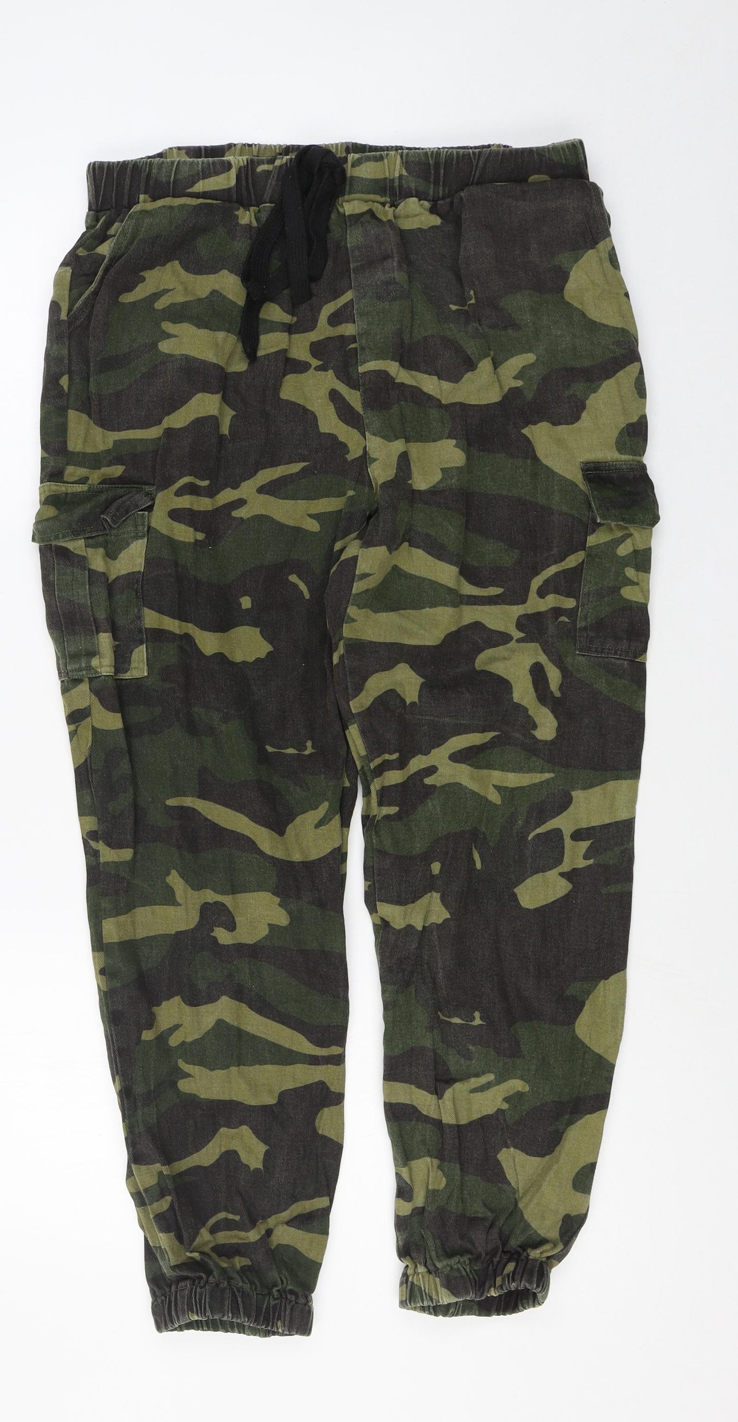 SheIn Womens Green Camouflage Polyester Capri Jeans Size XL L26 in Regular - Cargo pants