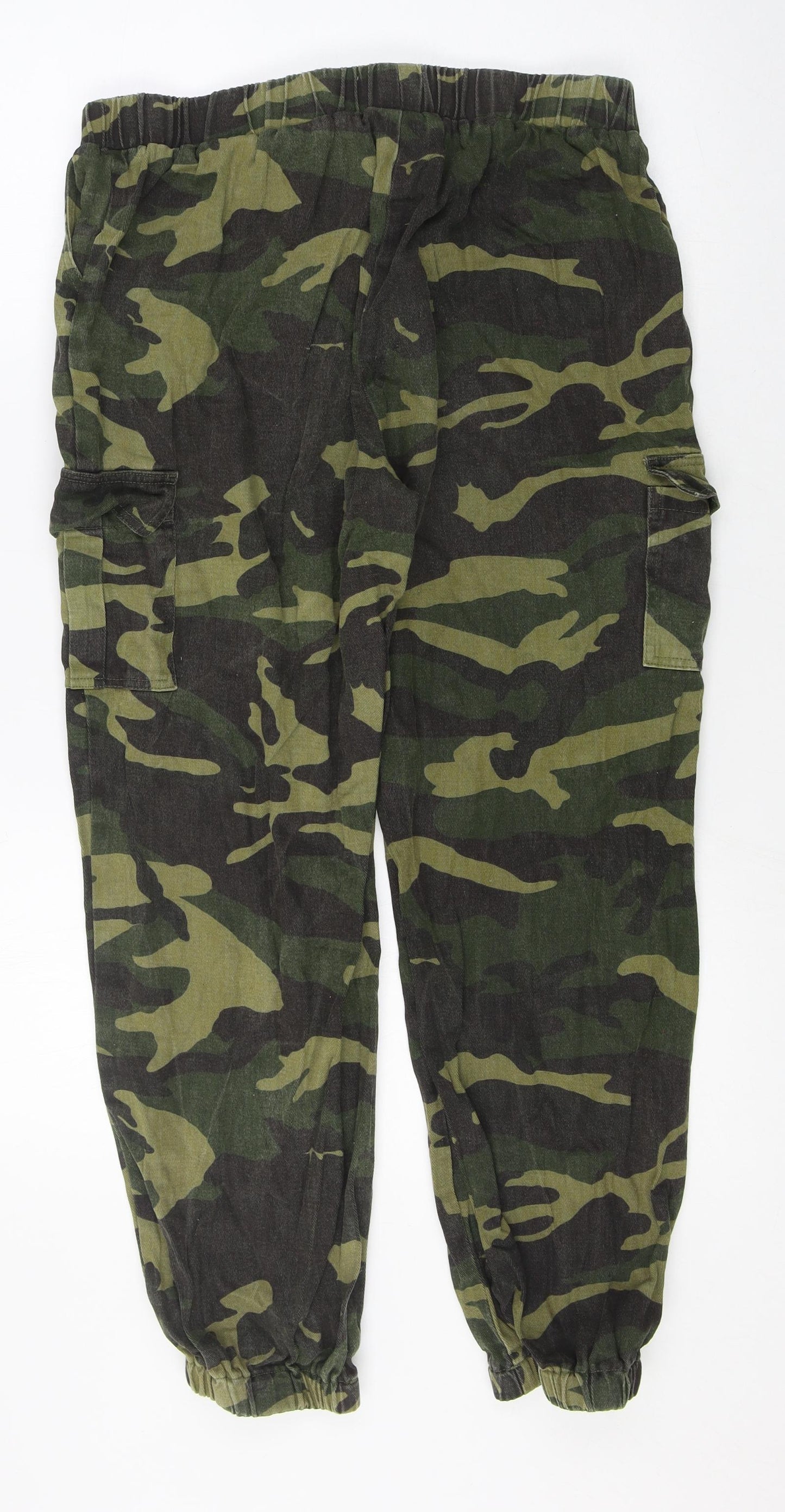 SheIn Womens Green Camouflage Polyester Capri Jeans Size XL L26 in Regular - Cargo pants