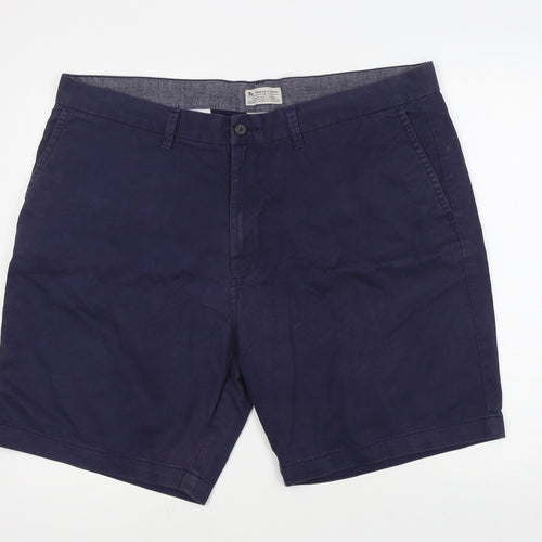TU Mens Blue Cotton Chino Shorts Size 42 L9 in Regular Zip