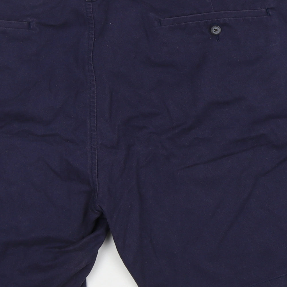 TU Mens Blue Cotton Chino Shorts Size 42 L9 in Regular Zip