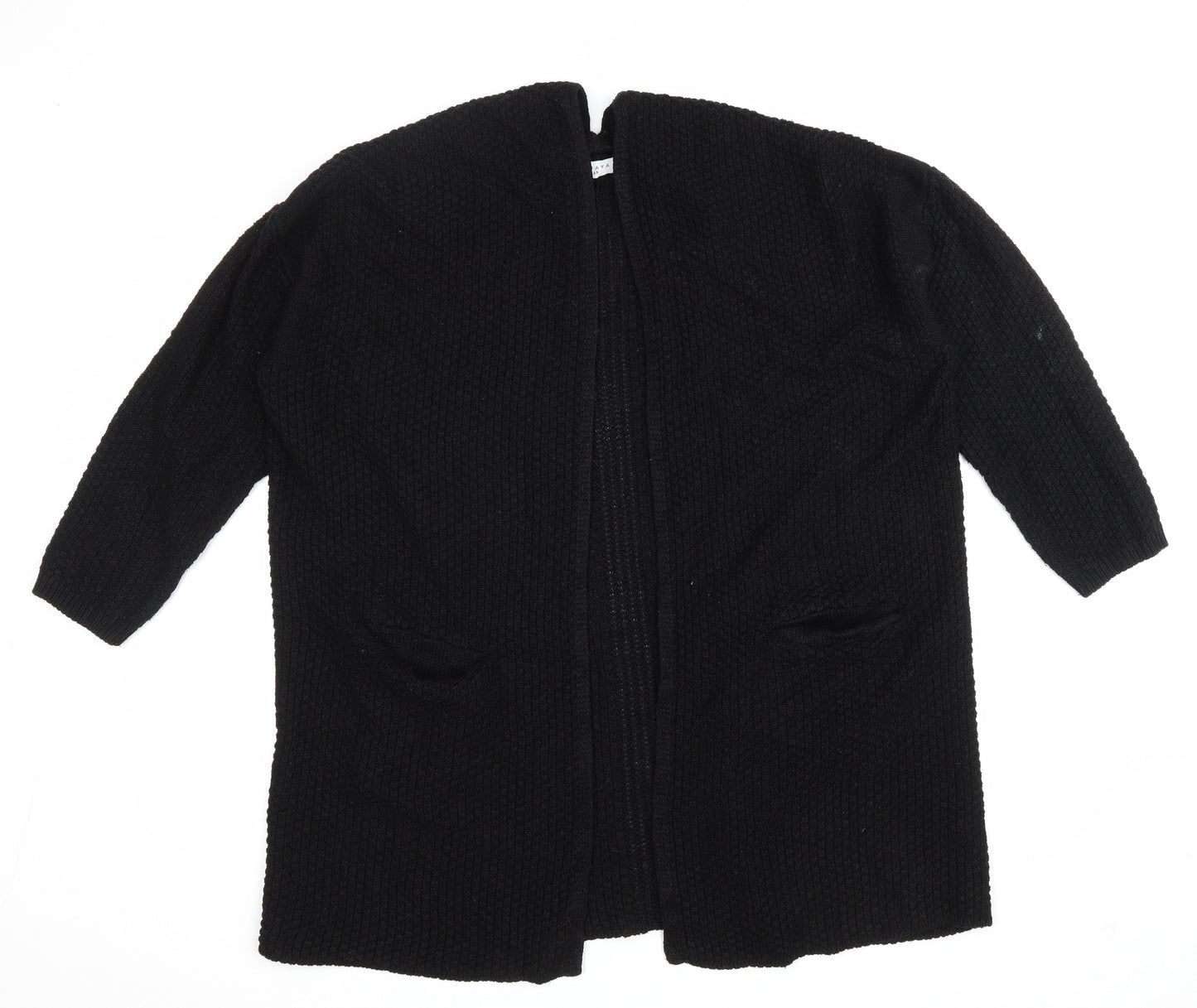 Matalan Womens Black V-Neck Acrylic Cardigan Jumper Size L