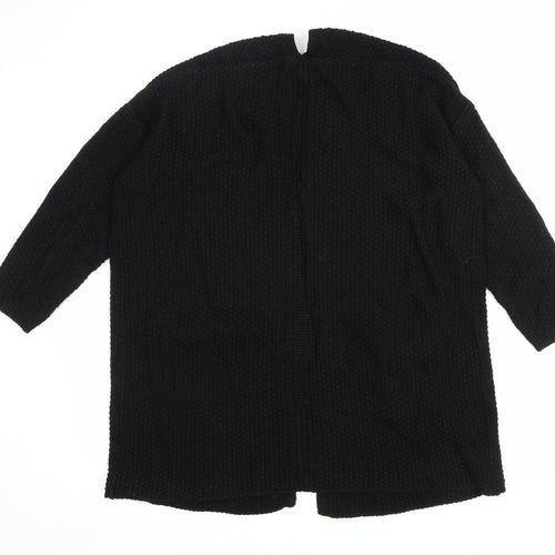 Matalan Womens Black V-Neck Acrylic Cardigan Jumper Size L