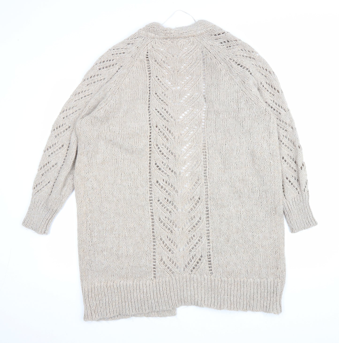 Matalan Womens Beige V-Neck Polyester Cardigan Jumper Size L