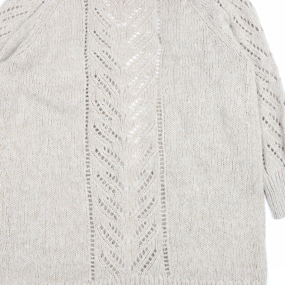 Matalan Womens Beige V-Neck Polyester Cardigan Jumper Size L