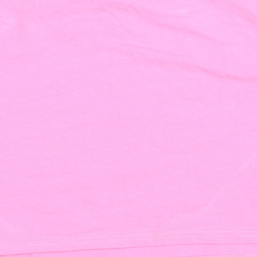 SheIn Womens Pink Cotton Cropped T-Shirt Size XL Round Neck