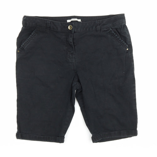 George Womens Black Cotton Bermuda Shorts Size 16 L10 in Regular Zip