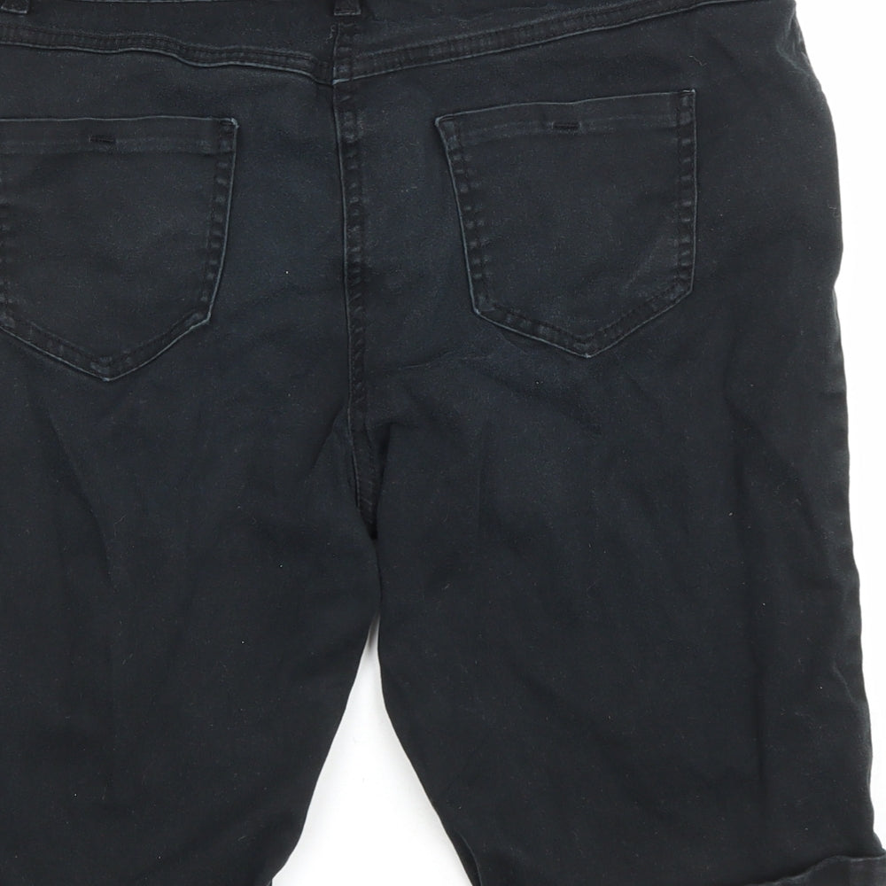 George Womens Black Cotton Bermuda Shorts Size 16 L10 in Regular Zip