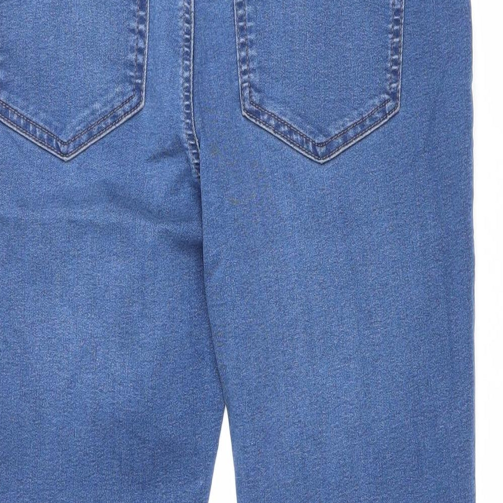Marks and Spencer Womens Blue Cotton Jegging Jeans Size 16 L25 in Regular Drawstring