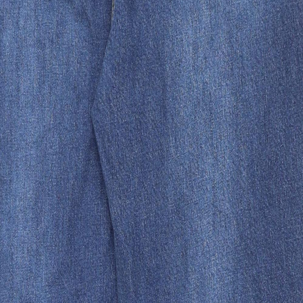 TU Womens Blue Cotton Bootcut Jeans Size 16 L29 in Regular Zip