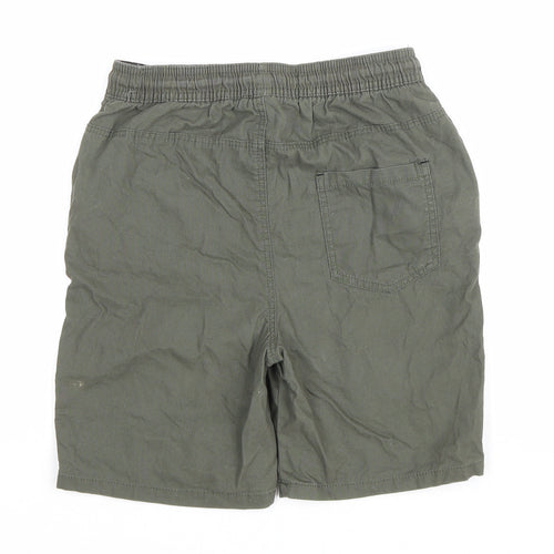 Denim & Co. Boys Green Cotton Cargo Shorts Size 11-12 Years Regular Drawstring