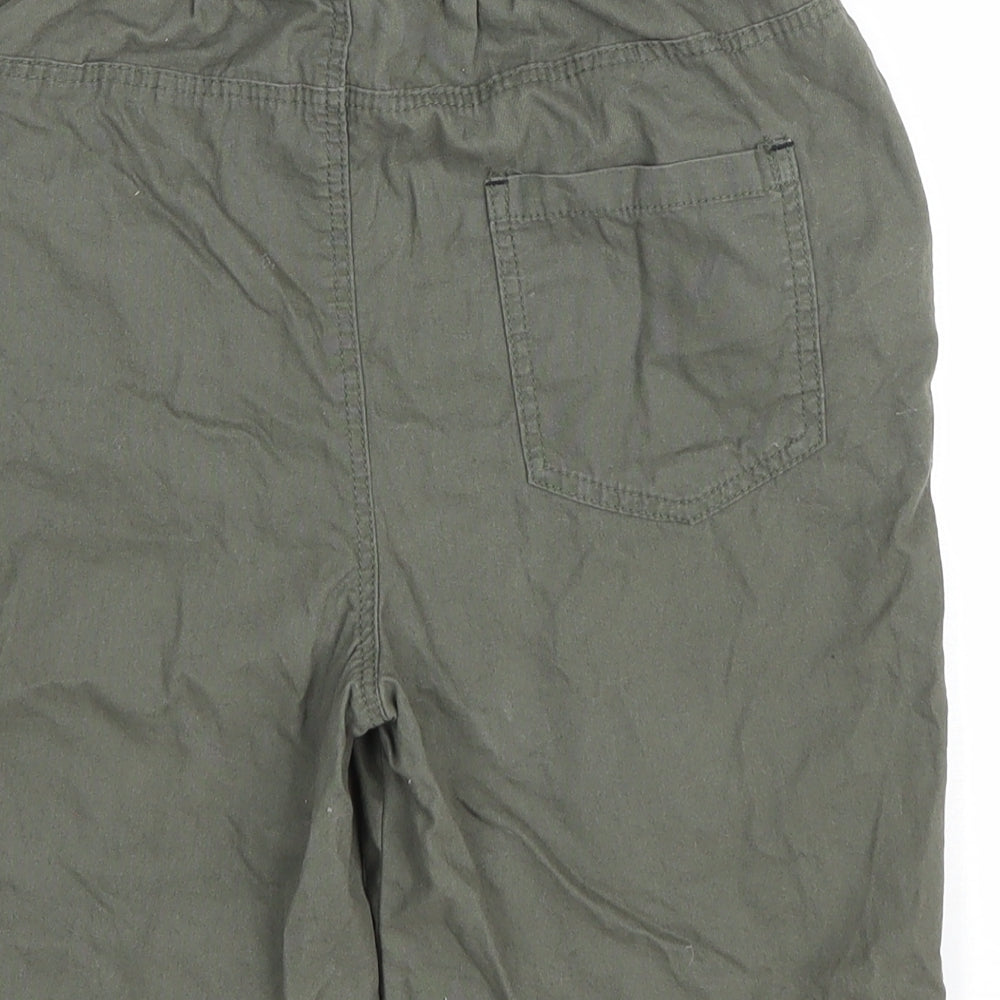 Denim & Co. Boys Green Cotton Cargo Shorts Size 11-12 Years Regular Drawstring