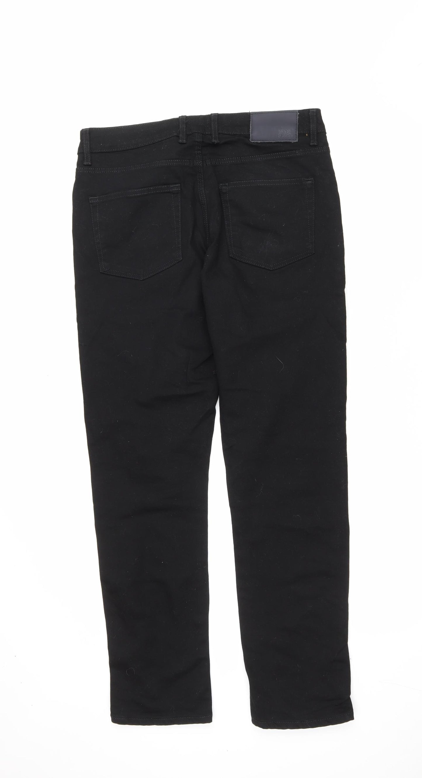 River Island Mens Black Cotton Straight Jeans Size 32 in L30 in Regular Zip