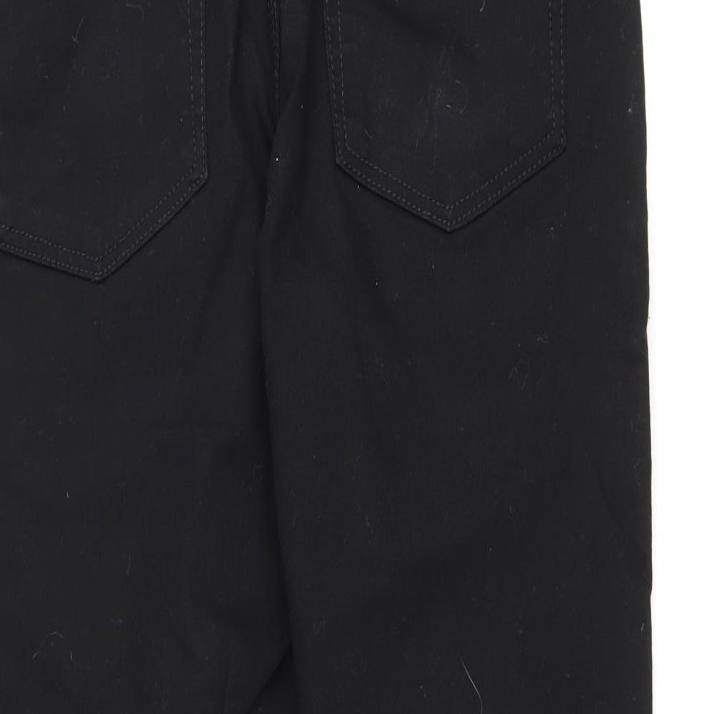 River Island Mens Black Cotton Straight Jeans Size 32 in L30 in Regular Zip