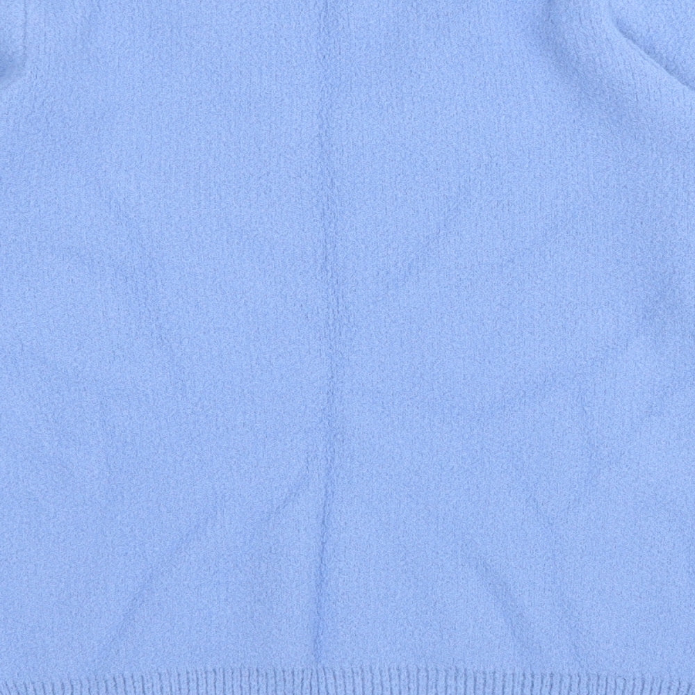 Matalan Womens Blue V-Neck Nylon Pullover Jumper Size S