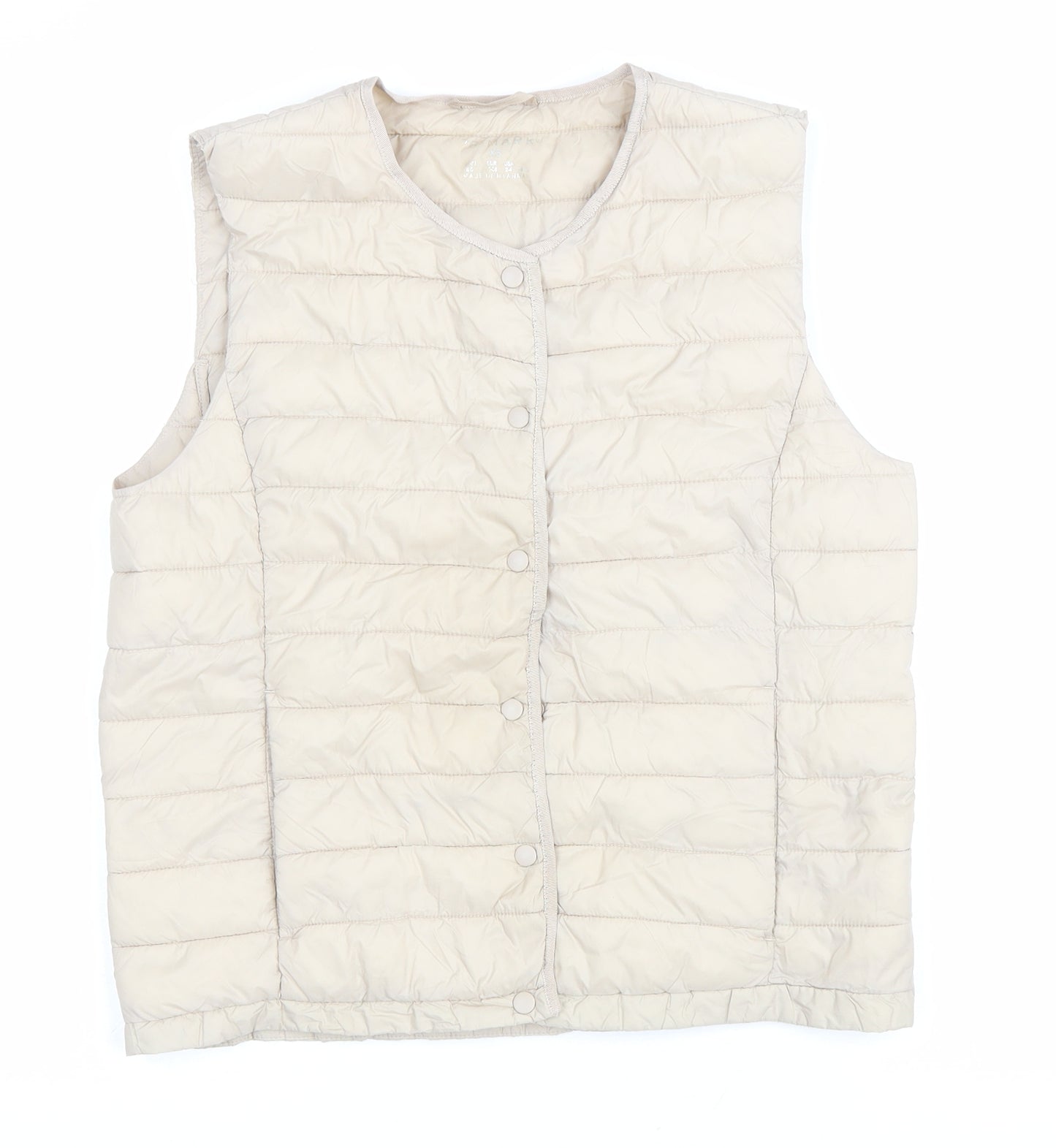 Primark Womens Beige Gilet Jacket Size S Snap
