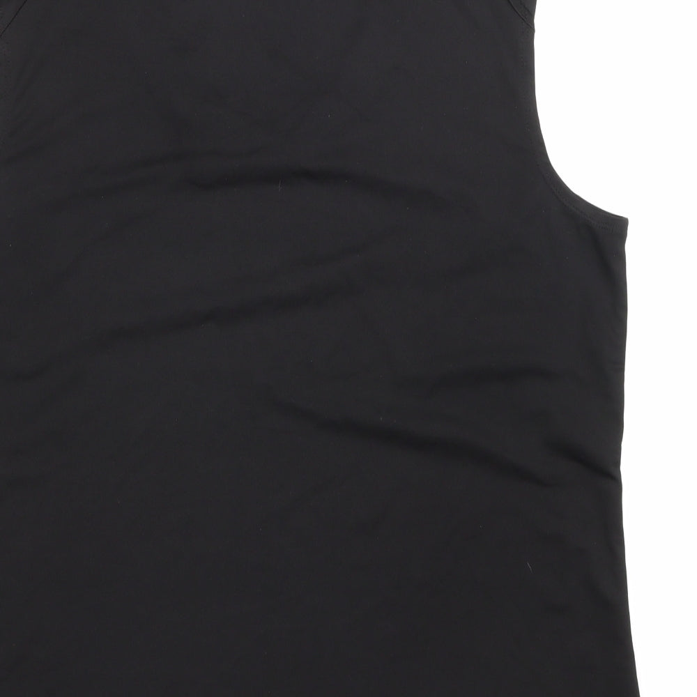 Crivit Womens Black Polyester Basic T-Shirt Size L V-Neck Pullover