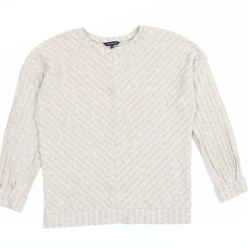 Peacocks Womens Beige Polyester Pullover Sweatshirt Size M Pullover