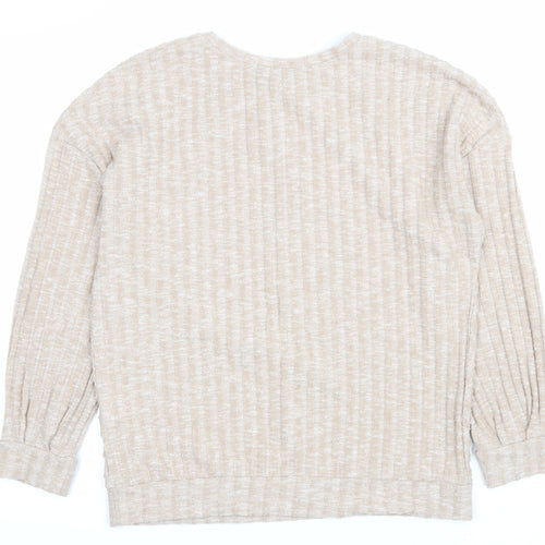 Peacocks Womens Beige Polyester Pullover Sweatshirt Size M Pullover