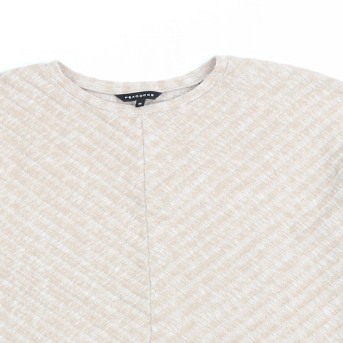 Peacocks Womens Beige Polyester Pullover Sweatshirt Size M Pullover