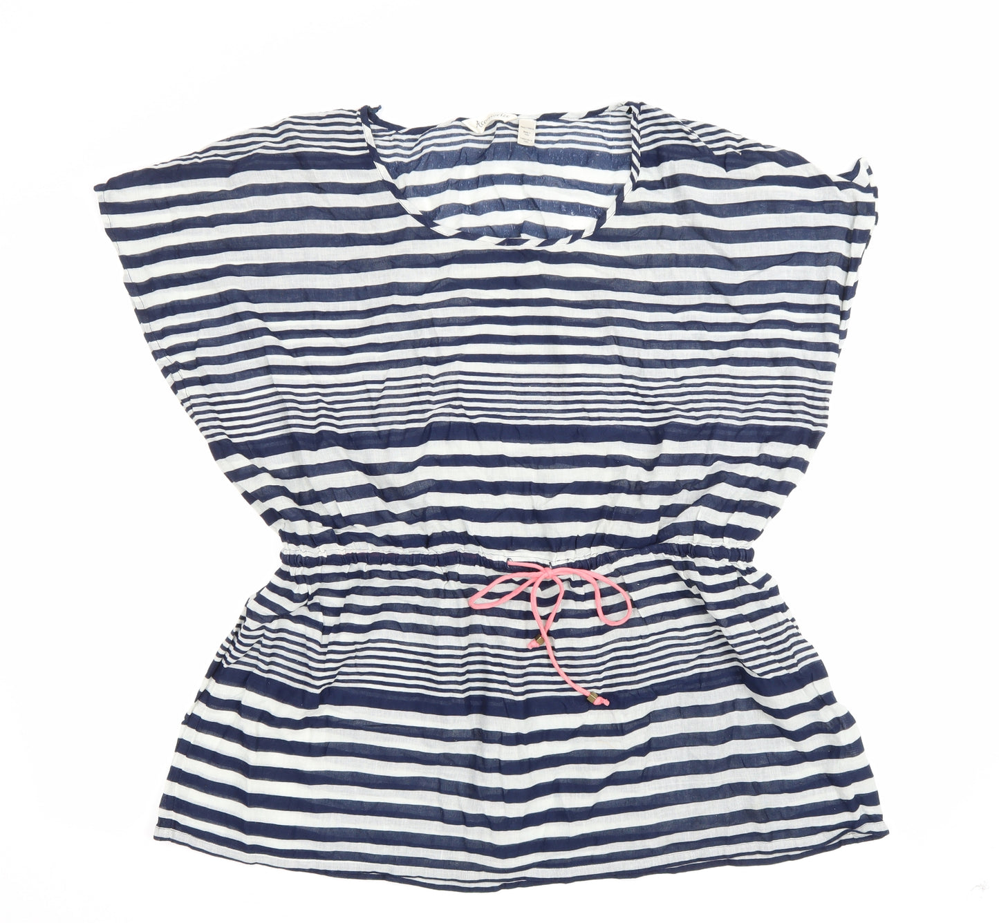 Accessorize Womens Blue Striped Cotton Cover Up Size S
