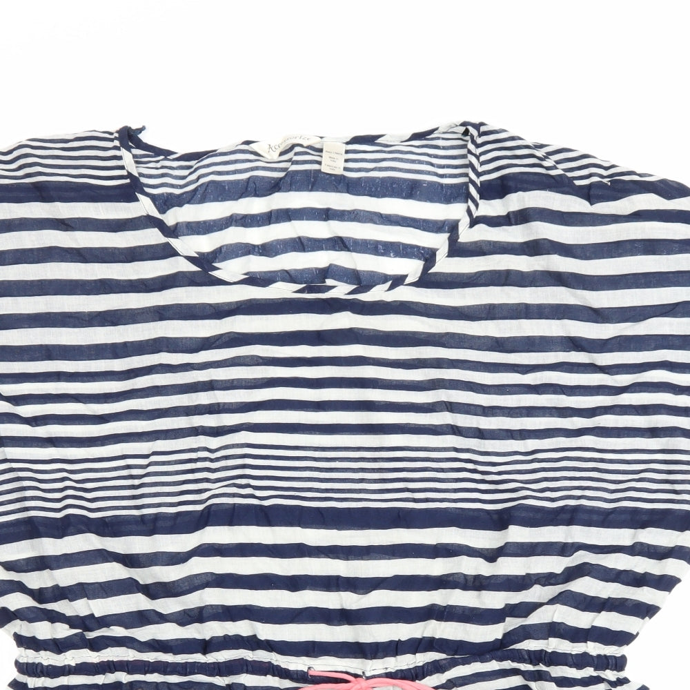 Accessorize Womens Blue Striped Cotton Cover Up Size S
