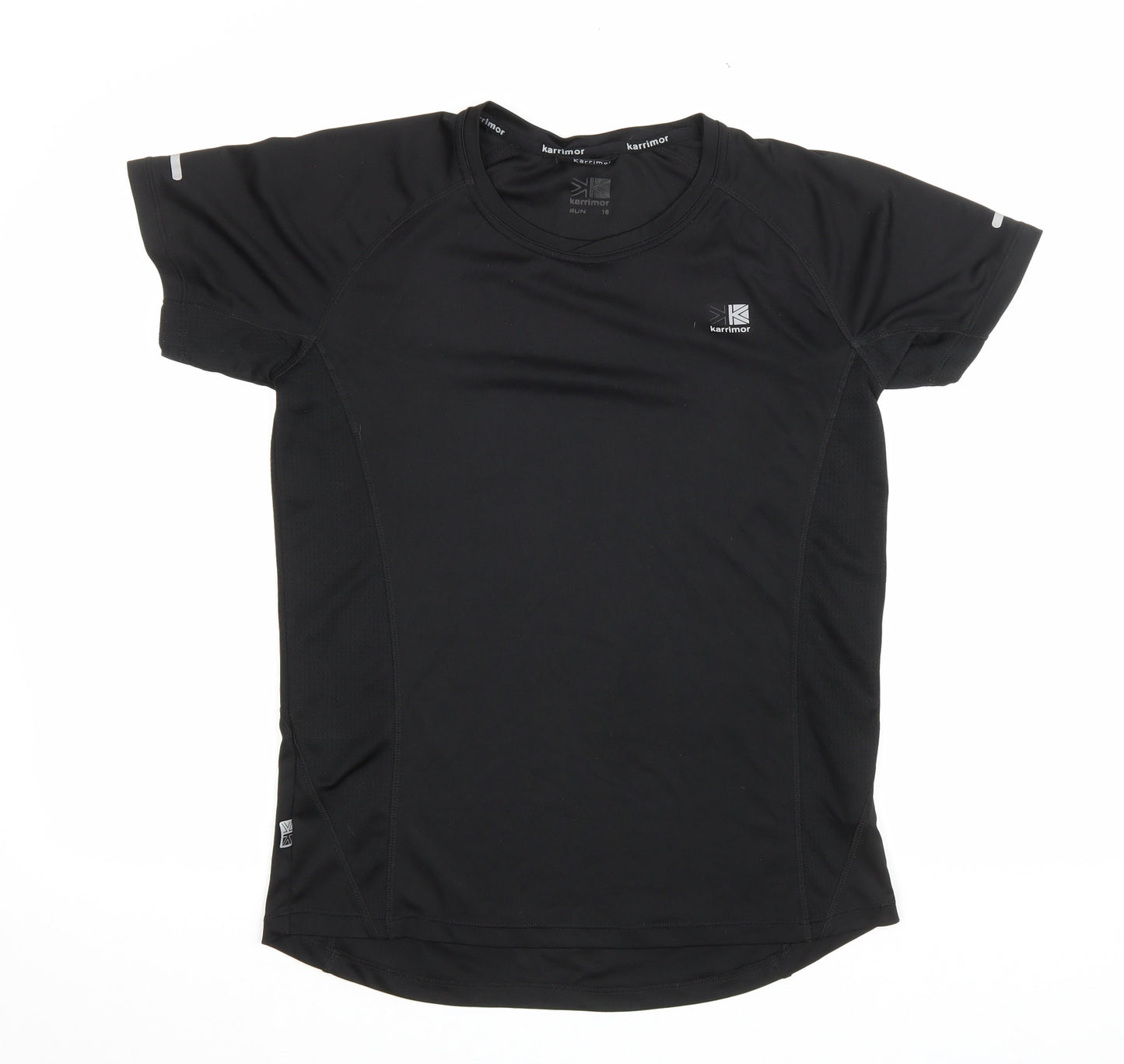 Karrimor Womens Black Polyester Basic T-Shirt Size 16 Round Neck Pullover