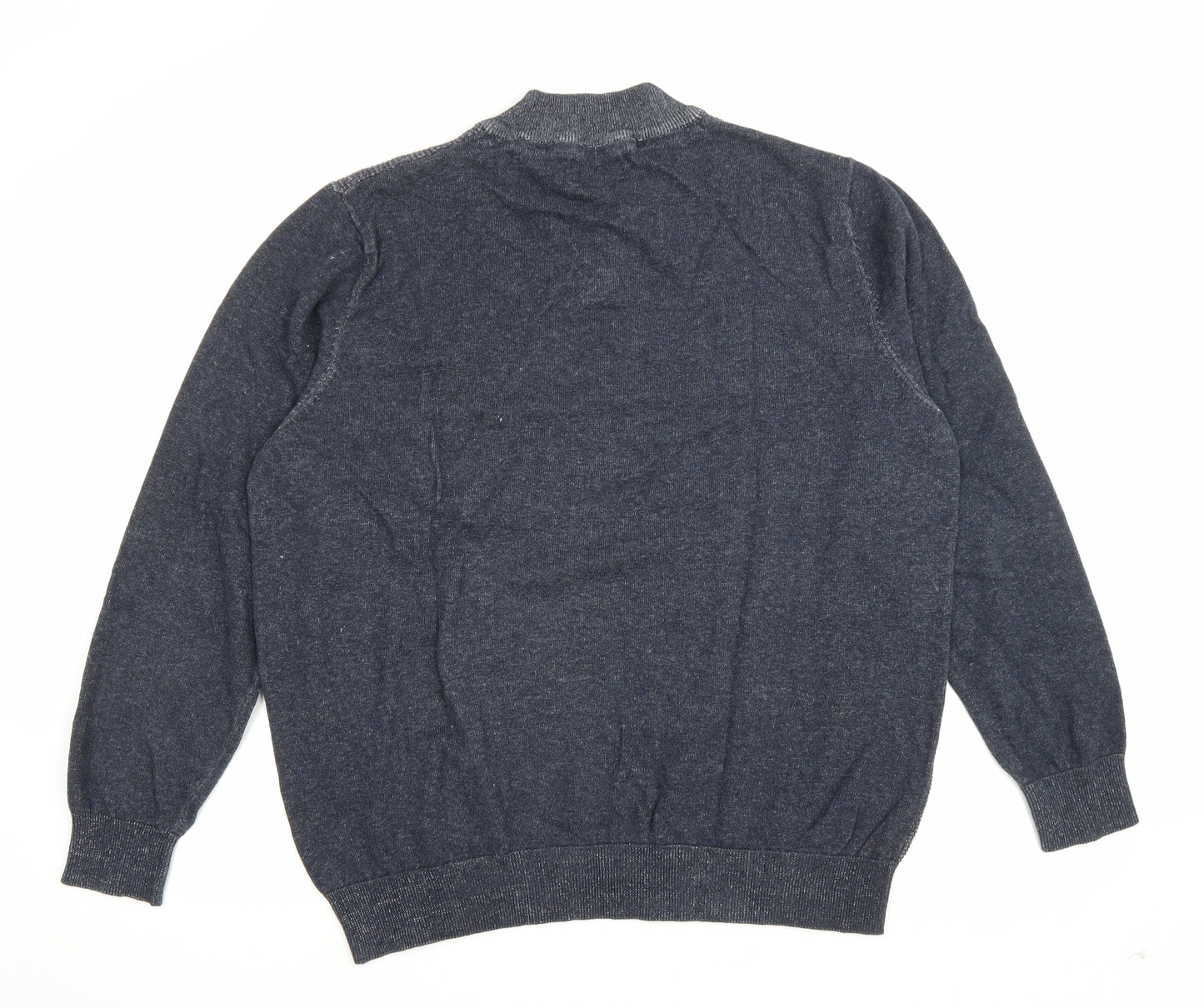 George Mens Blue Round Neck Cotton Pullover Jumper Size XL