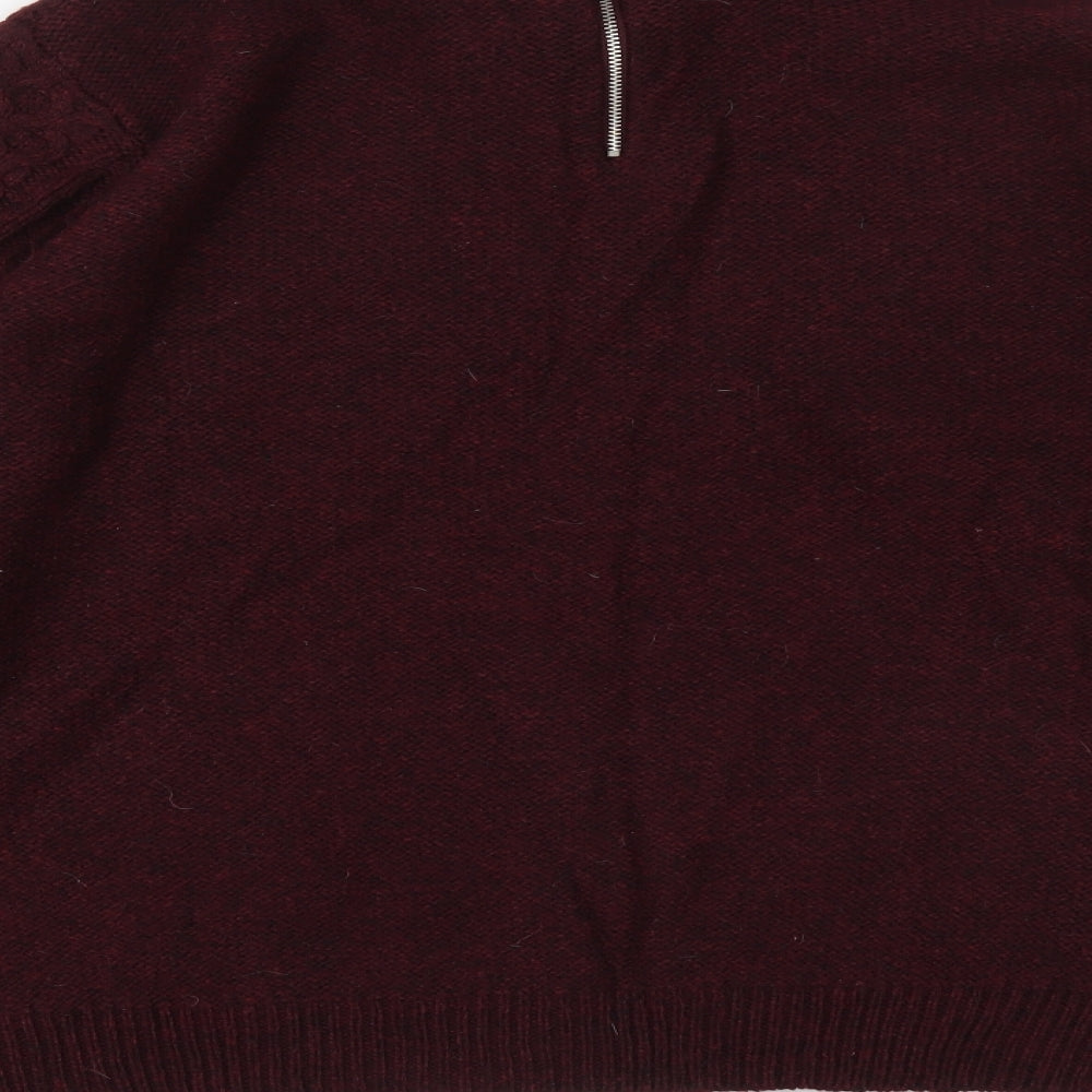 Primark Womens Red Collared Acrylic Pullover Jumper Size XL