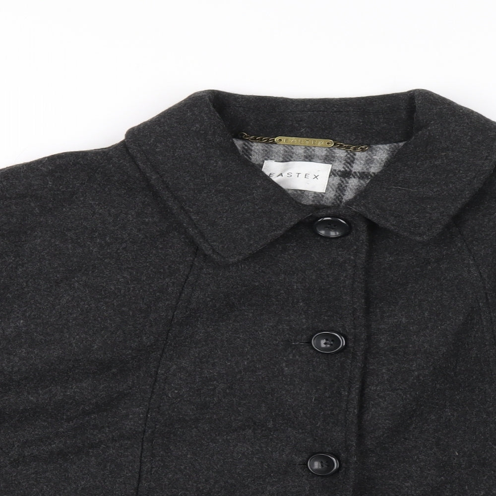 Eastex Womens Grey Jacket Size 12 Button - Batwing Sleeve