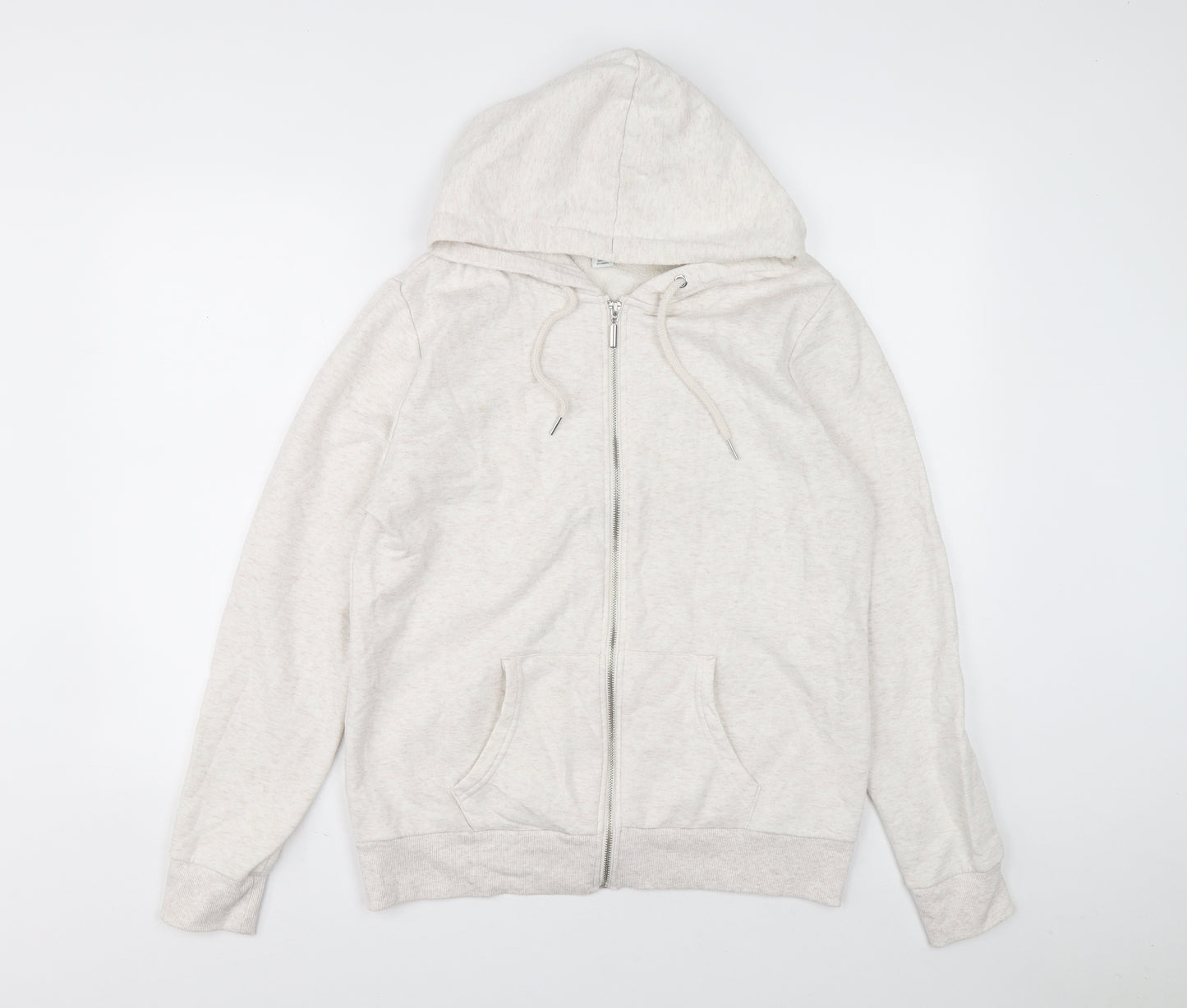 Primark Womens White Polyester Full Zip Hoodie Size 16 Zip