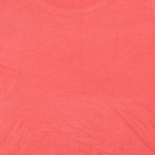 Classic Womens Pink Round Neck Acrylic Pullover Jumper Size XL