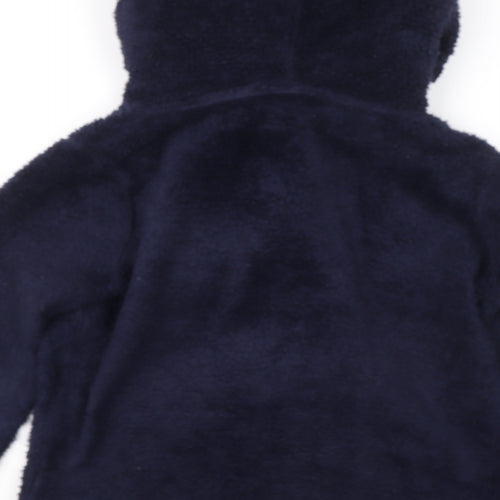 Love To Sleep Womens Blue Polyester Full Zip Hoodie Size 8 Zip