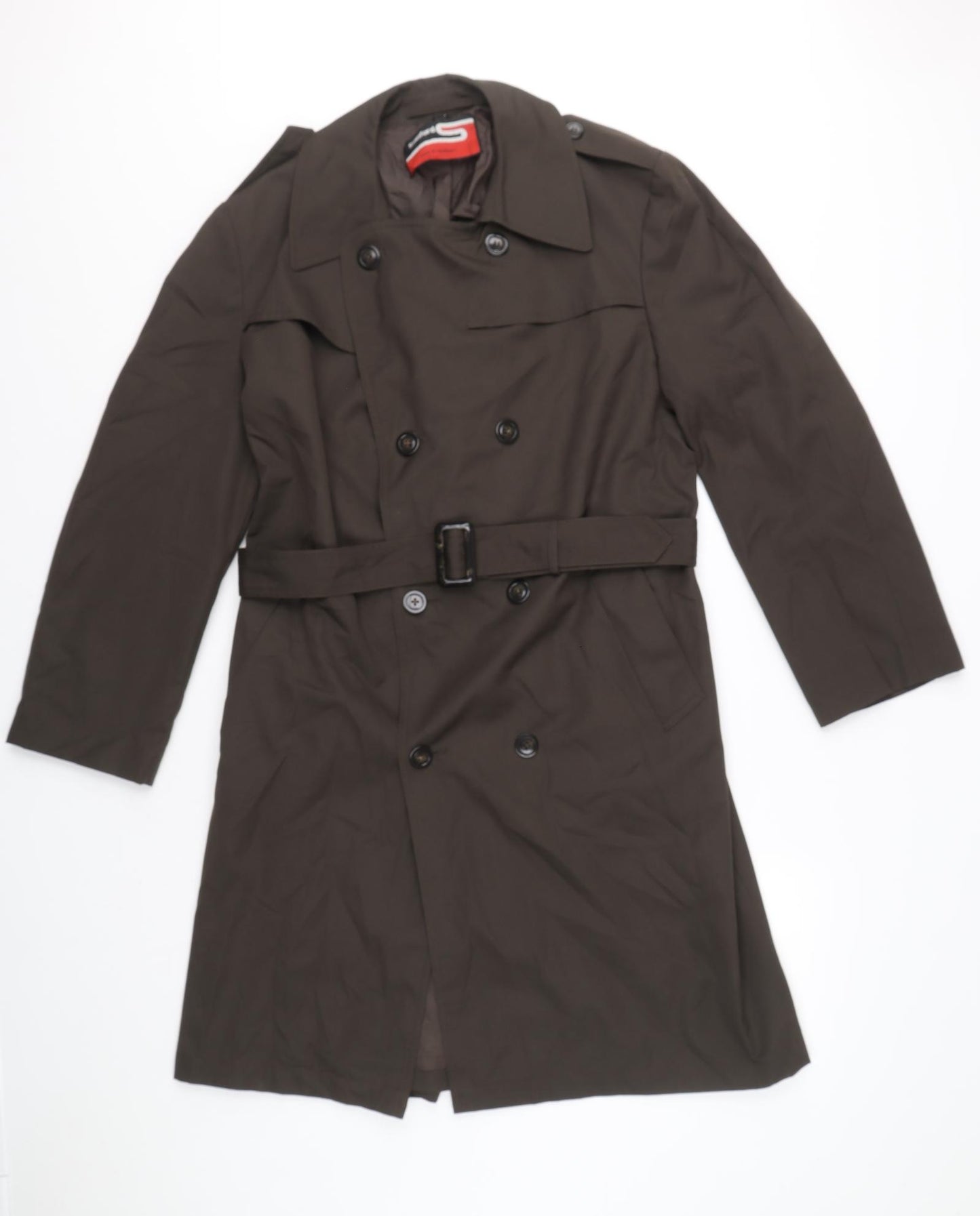 Stanford Womens Brown Trench Coat Coat Size 40 Button