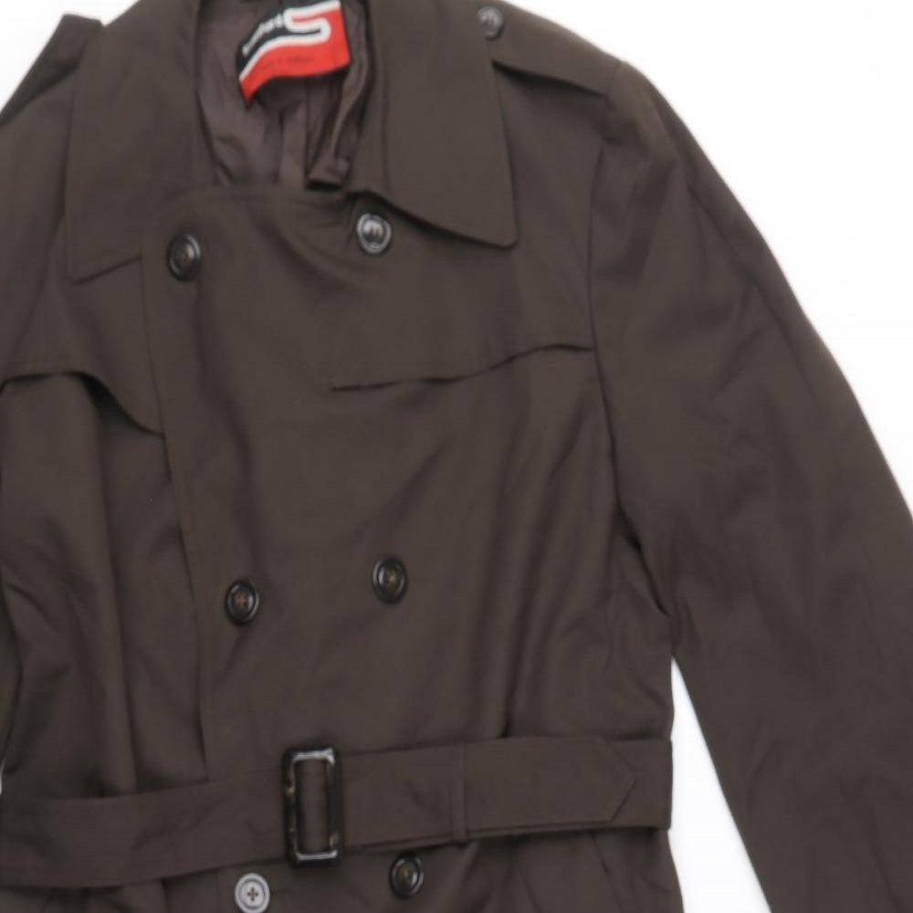 Stanford Womens Brown Trench Coat Coat Size 40 Button