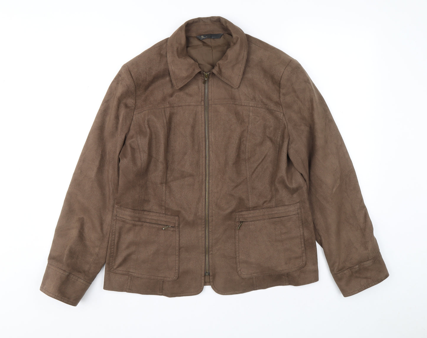 BHS Womens Brown Jacket Coat Size 16 Zip