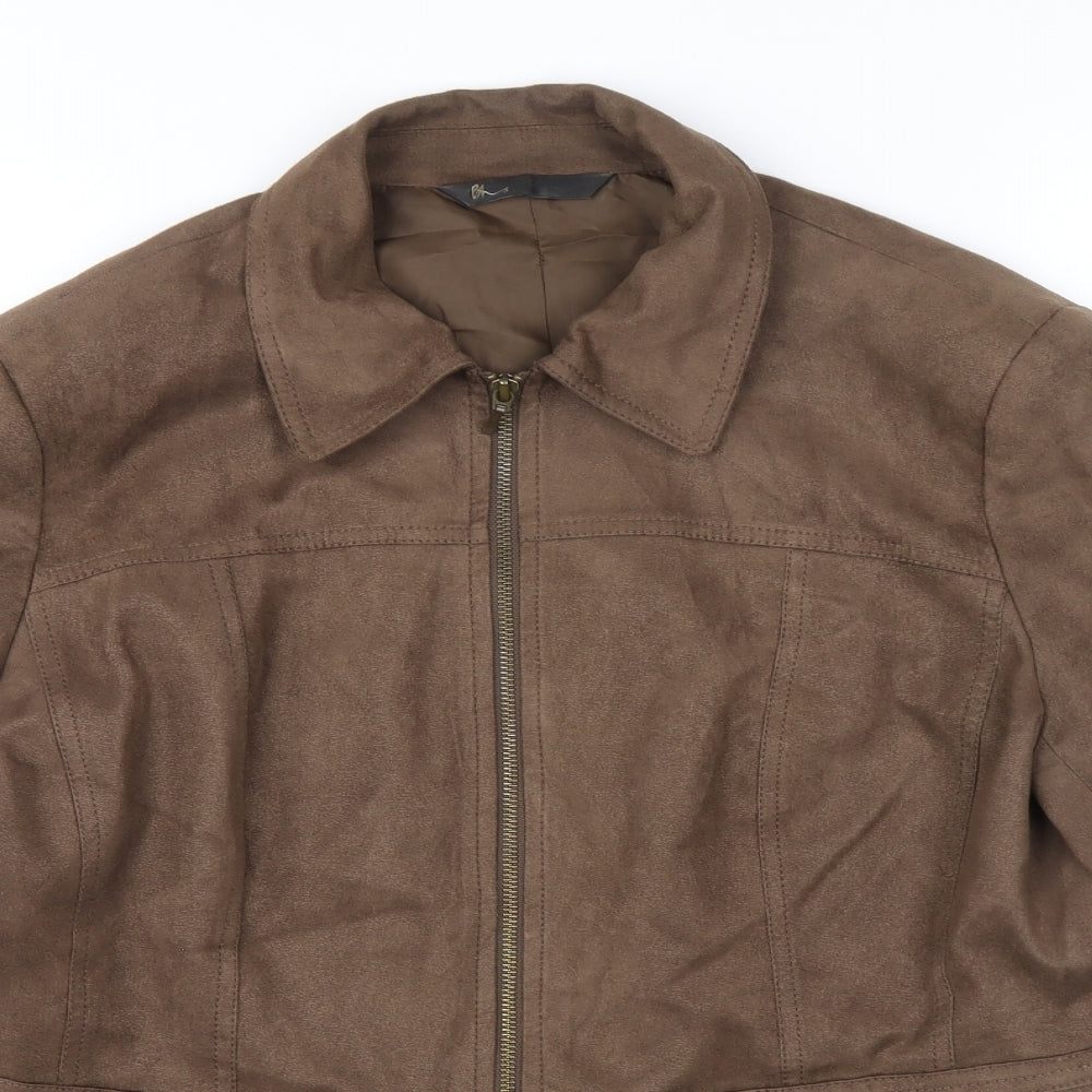 BHS Womens Brown Jacket Coat Size 16 Zip