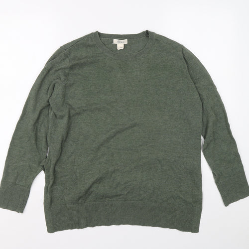 Style&co. Mens Green Crew Neck Cotton Pullover Jumper Size L